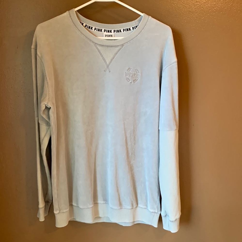 Victoria’s Secret Pink sweatshirt. Size small. Gray in color. Very soft.